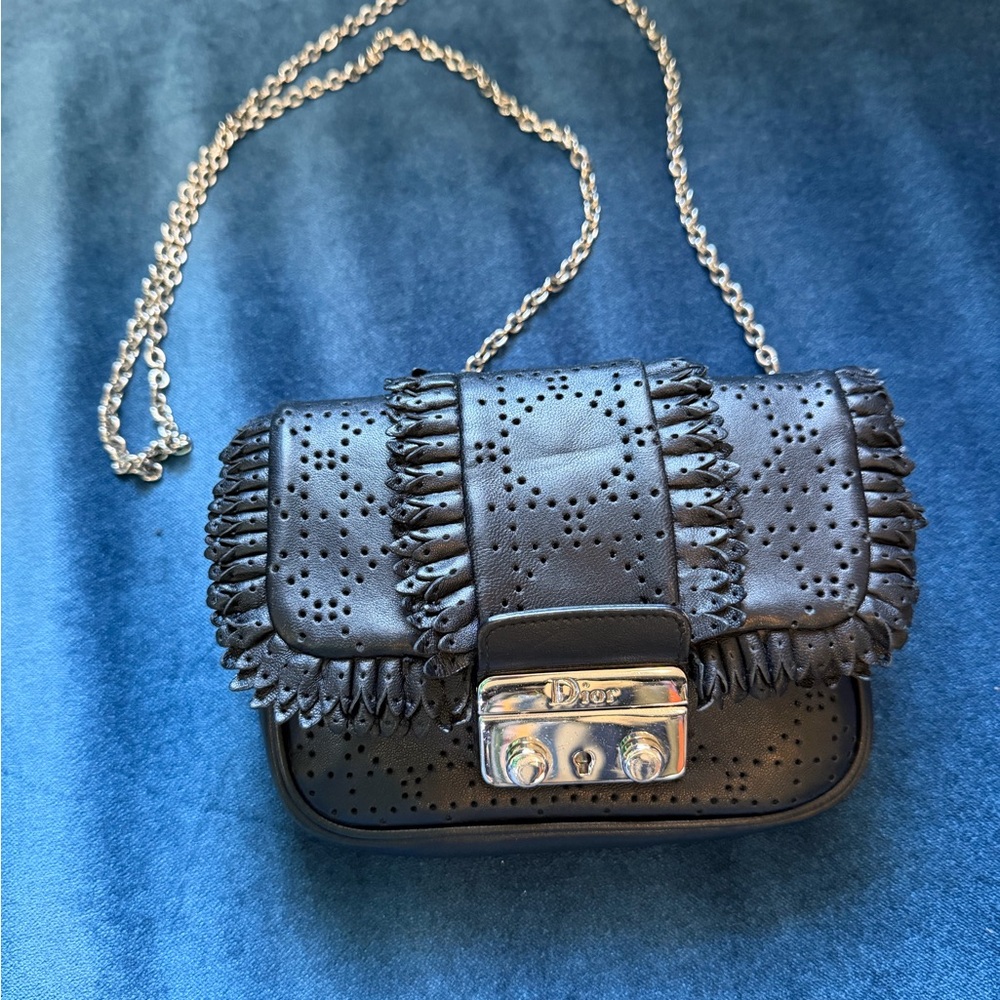 RARE Vintage Christian Dior Black Perforated Cannage Leather
New Lock Mini Bag - Picture 3 of 10